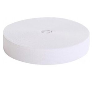 White Woven 1" 25mm Elastic