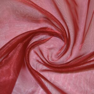 wine colour organza fabric