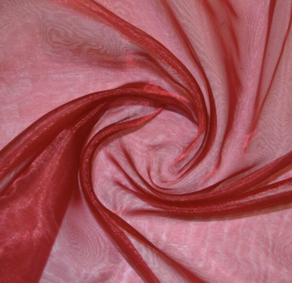 wine colour organza fabric