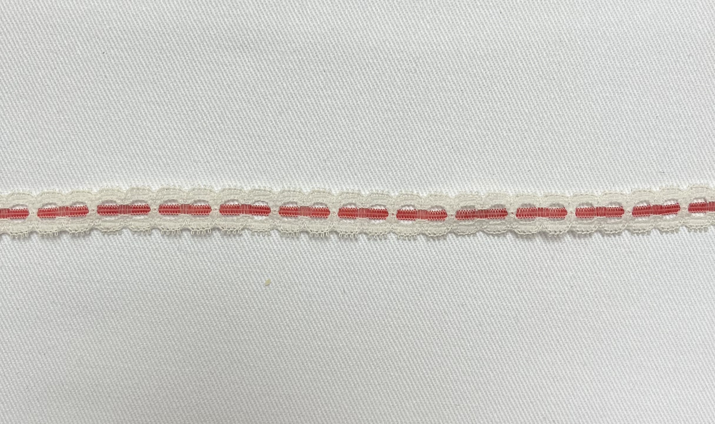 Red & White Nylon Lace 10mm Red and White Nylon Lace