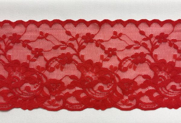 110mm elastic lace trim red