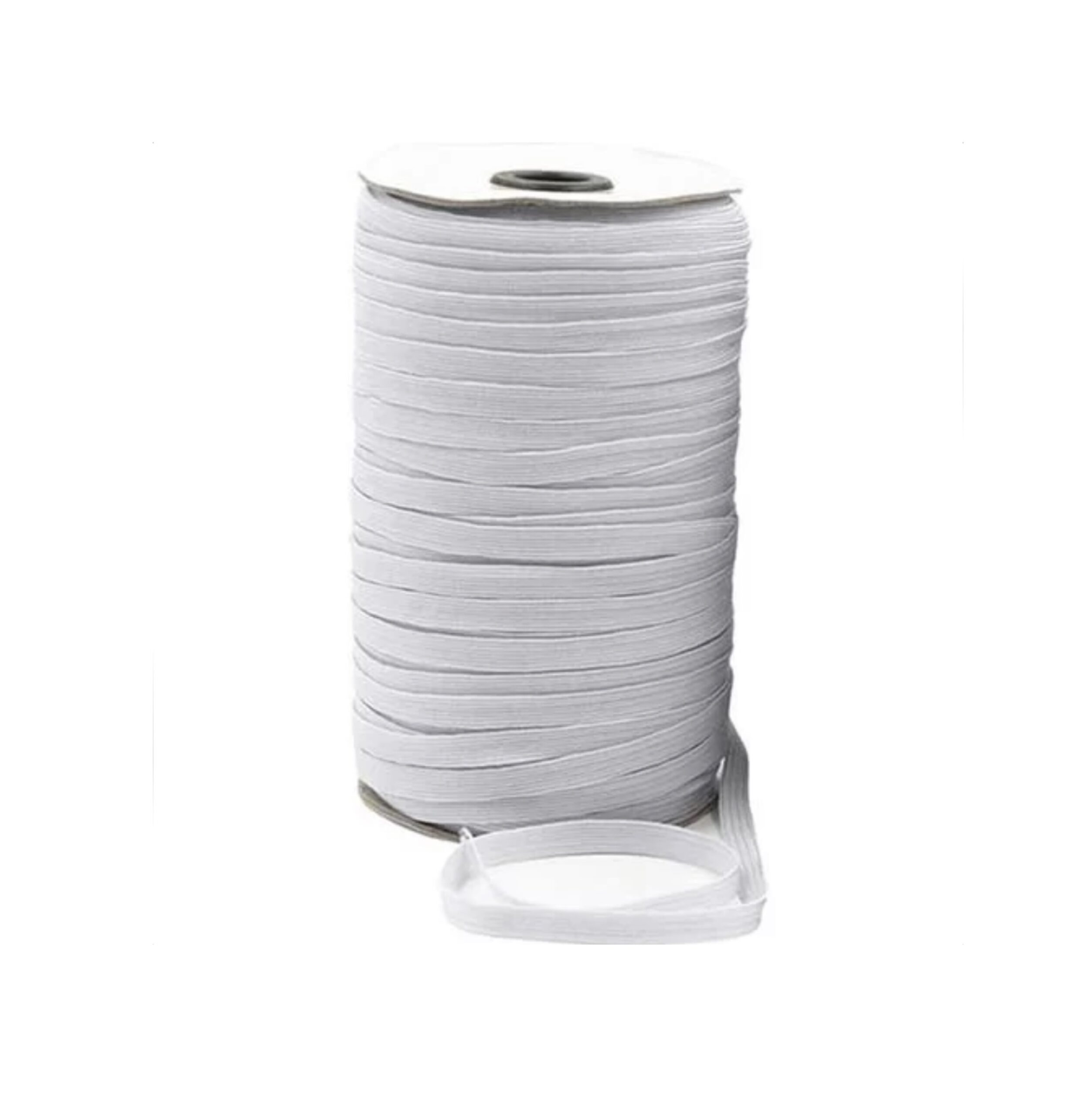 White 8 Cord Elastic White 1/4" 6mm Elastic