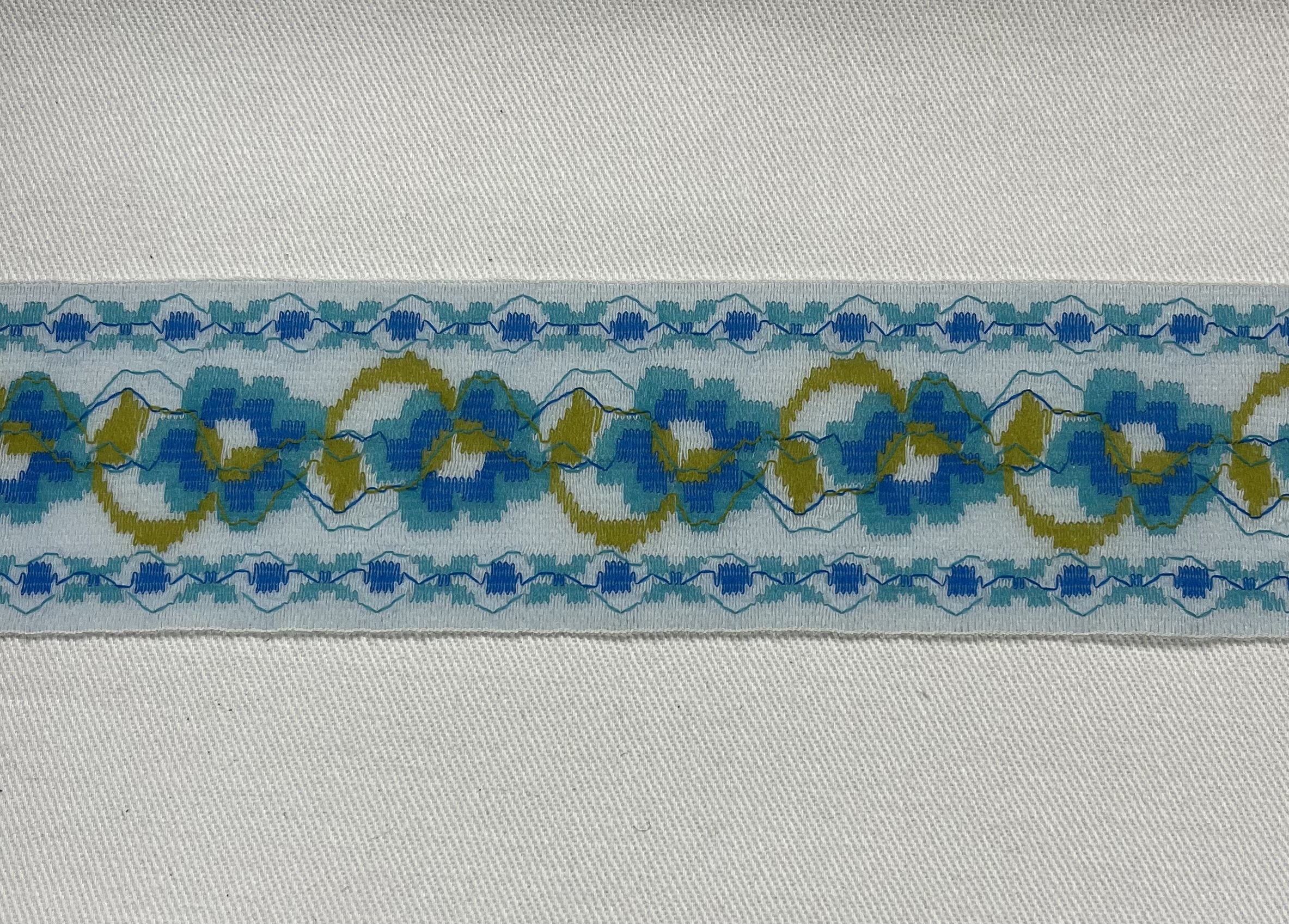 Blue and yellow lace trim 45mm flower lace trim