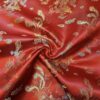 Red Oriental Dragon Silk Satin Fabric Material Online