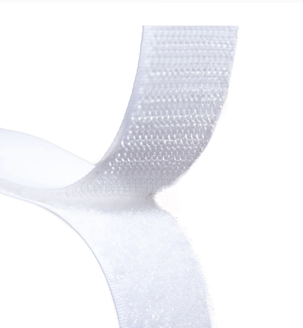 White 20mm stick on velcro