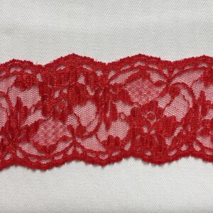 Dark red lace trim 60mm