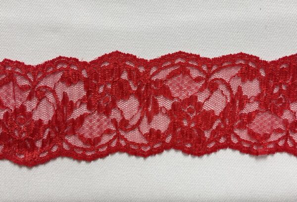 Dark red lace trim 60mm