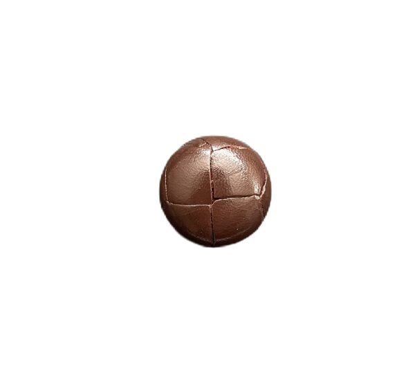 Brown Leather Football Round Button Size 40