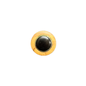 Wooden Round Button Light Edge Dark Middle 22mm