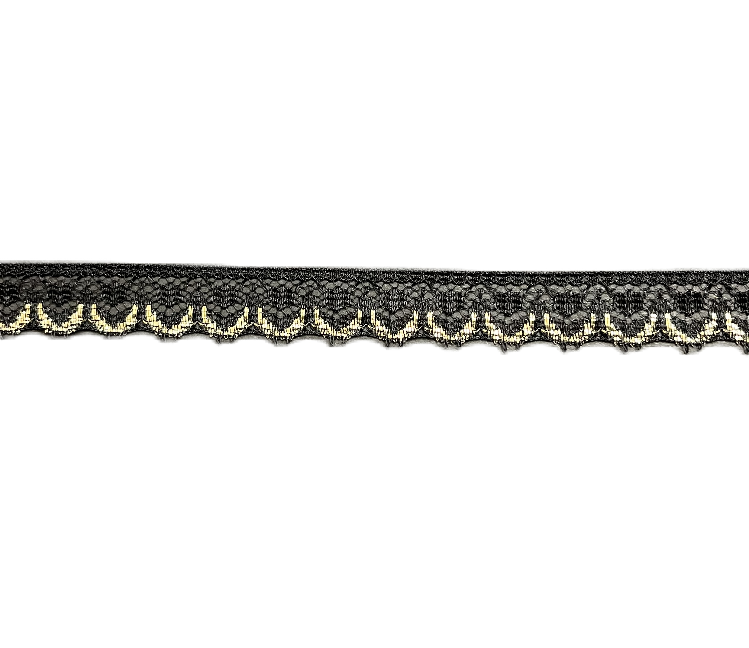 Black and Gold lamé Lace Trim