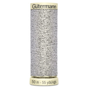 Silver 50m Gutermann Metallic Thread 41