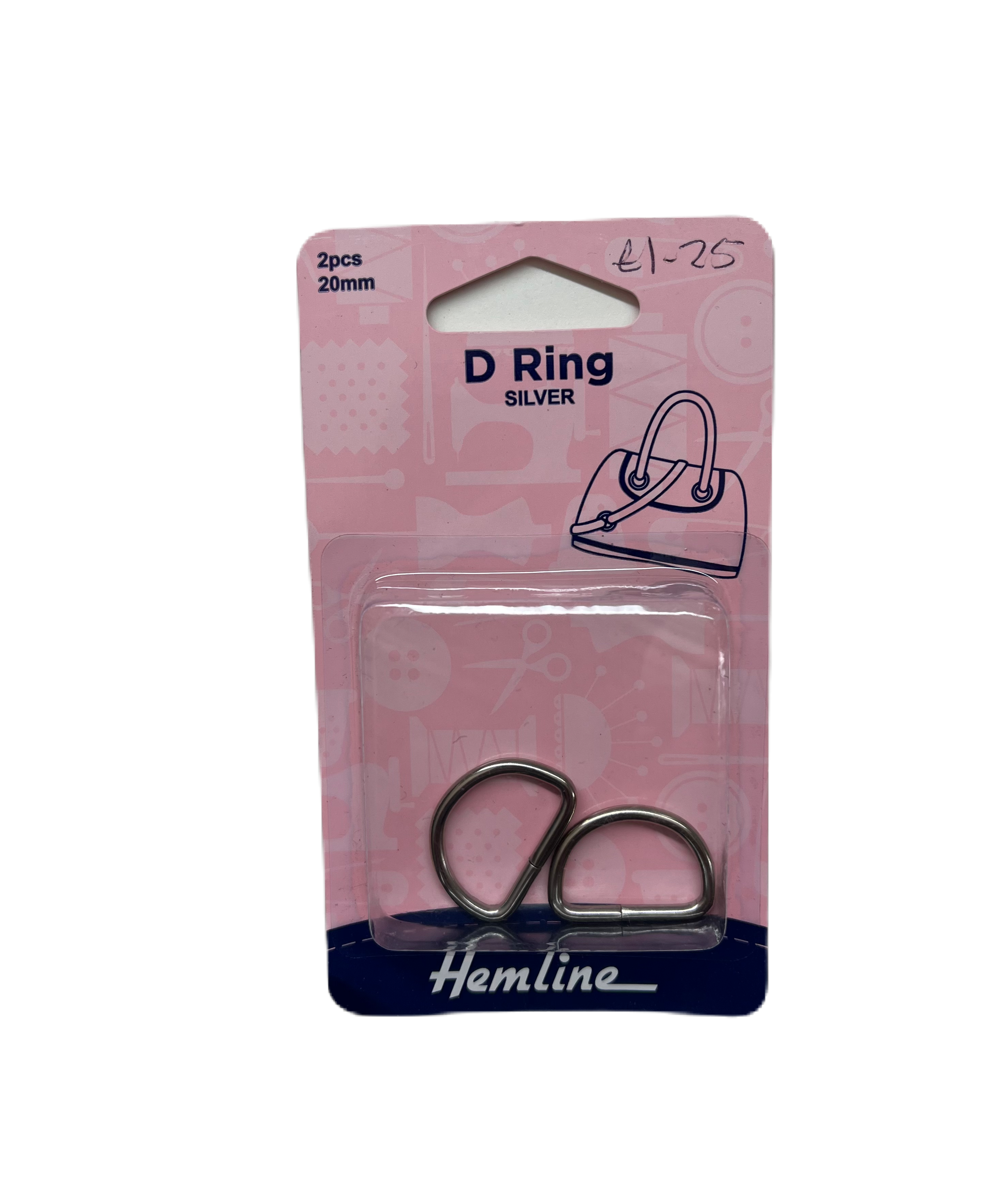 Silver D Rings 2pcs 20mm