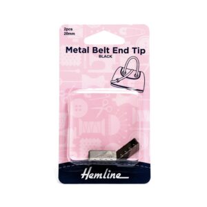 Nickel Black Metal Belt End Tips 2Pcs 20mm