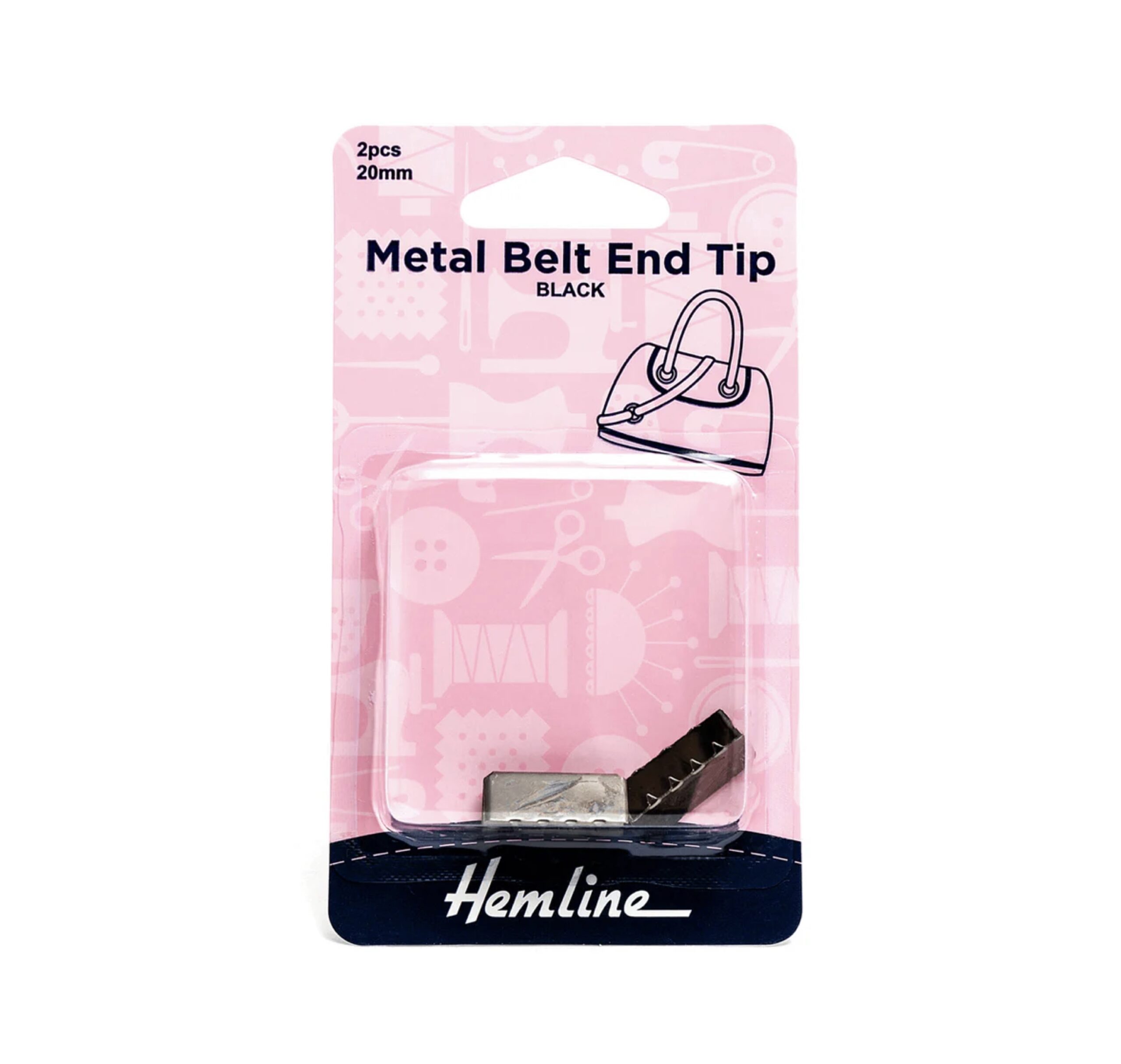 Nickel Black Metal Belt End Tips 2Pcs 20mm