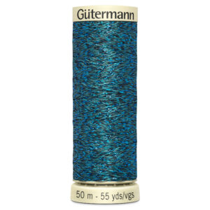 Turquoise 50m Gutermann Metallic Thread 483