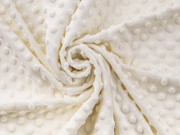 Ivory Polyester Minky Dimple Fleece Fabric