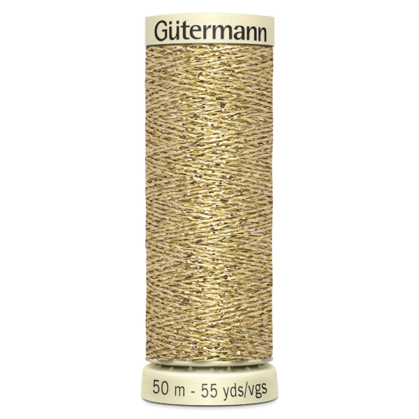 Gold 50m Gutermann Metallic Thread 24