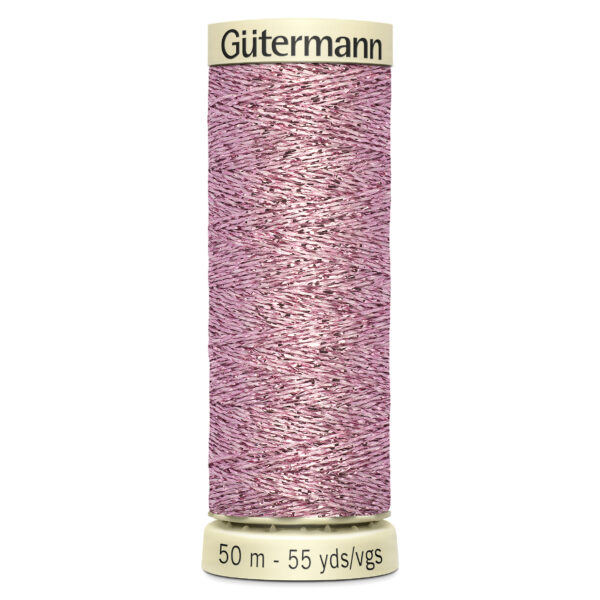 Pink 50m Gutermann Metallic Thread 624