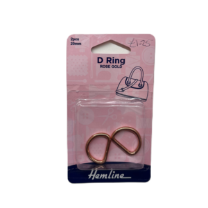 Rose Gold D Rings 2pcs 20mm