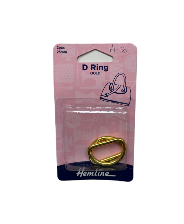 Gold D Rings 2pcs 25mm