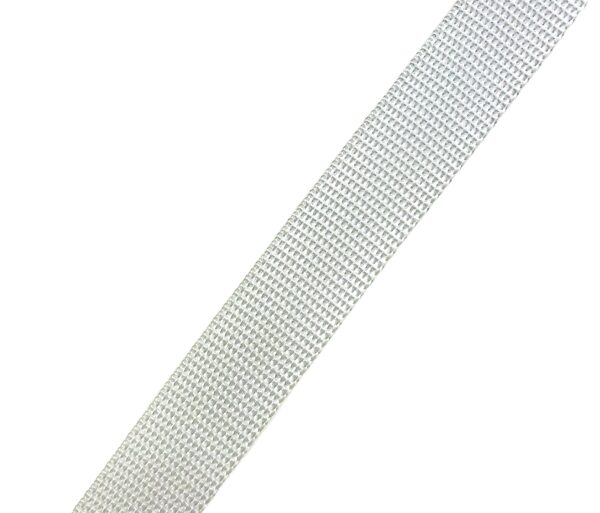 1" White Polypropylene Webbing for bag making.