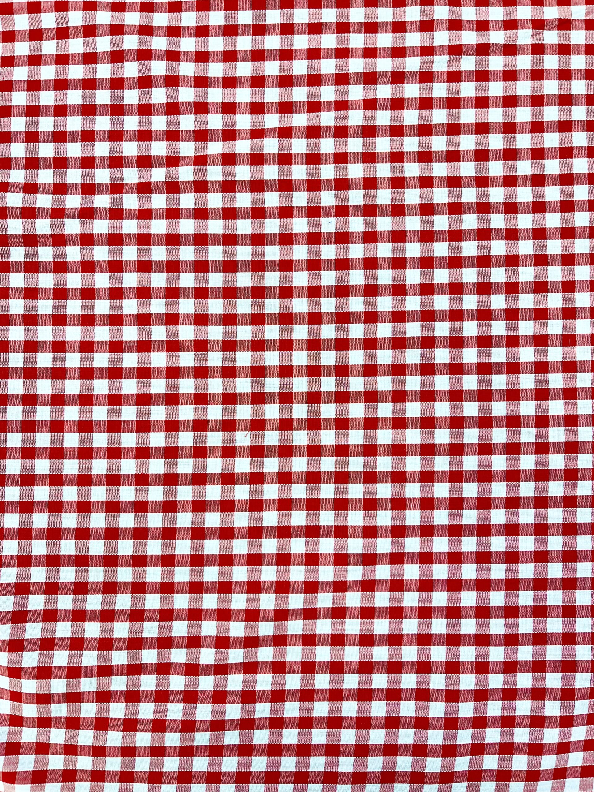 Red Gingham 1/4" Pattern Fabric Red Gingham 1/4" Pattern Fabric, Material