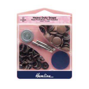 Set of 12 bronze 15mm Heavy Duty snaps