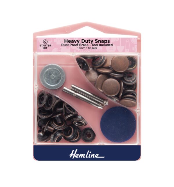 Set of 12 bronze 15mm Heavy Duty snaps