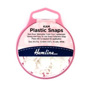 Kam 25 x Plastic Snaps 12.4mm White