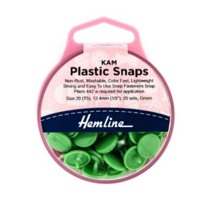 Kam 25 x Plastic Snaps 12.4mm Green