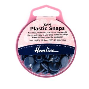 Kam 25 x Plastic Snaps 12.4mm Navy