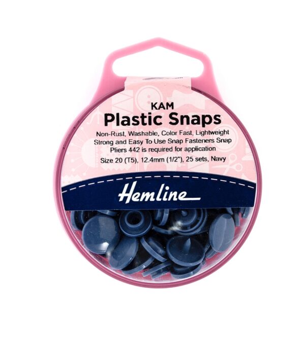 Kam 25 x Plastic Snaps 12.4mm Navy