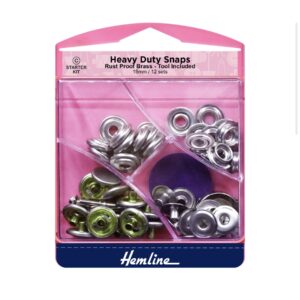 Hemline Heavy Duty Snaps Silver 15mm