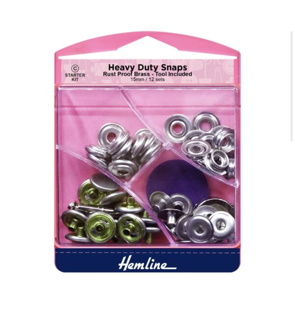 Hemline Heavy Duty Snaps Silver 15mm