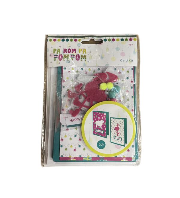 Flamingo Pom Pom Card Kit