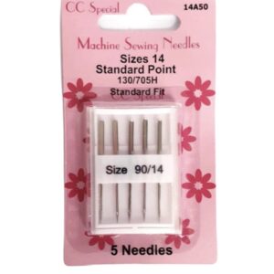 5 Sewing Machine Needles Size 14 (130/705H)