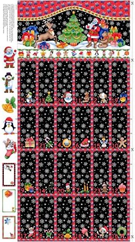 christmas advent panel Christmas Advent Calendar 100% Cotton Quilting Panel Fabric Nutex 89280 101