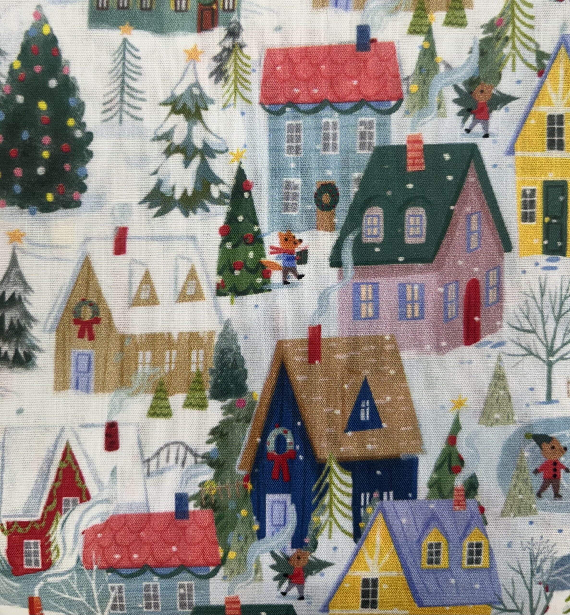 christmas House Fabric