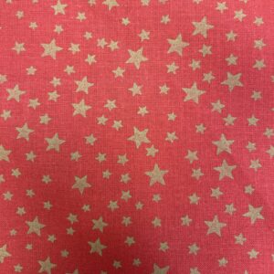 Red & Gold Christmas Star 100% Cotton Fabric