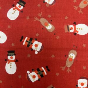 Christmas Santa/Robin/Snowman 100% Cotton Fabric